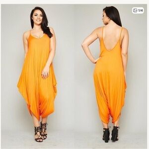 Boutique Spaghetti Strap Harem One Piece Jumpsuit sz L